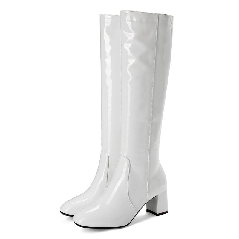 Patent Knee High Boots
