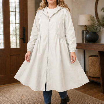 Flared Hem Peplum Rain Jacket