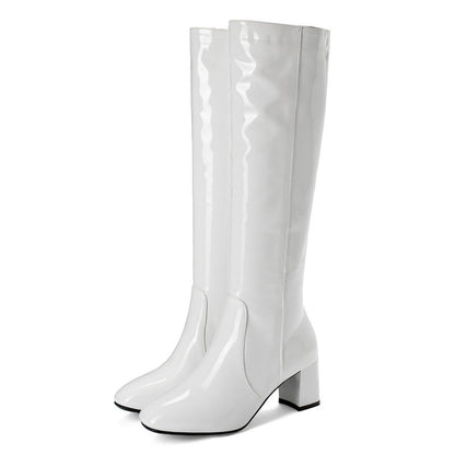 Patent Knee High Boots