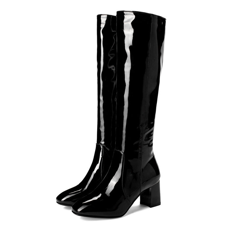 Patent Knee High Boots