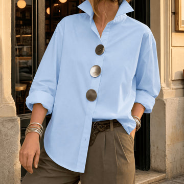 Asymmetric Button Front Blouse
