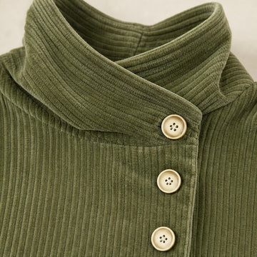 Asymmetric Corduroy Funnel Top