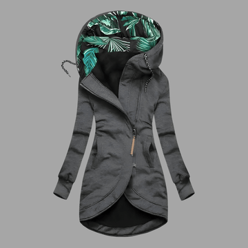 Asymmetric Zip Hooded Jacket