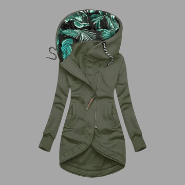 Asymmetric Zip Hooded Jacket