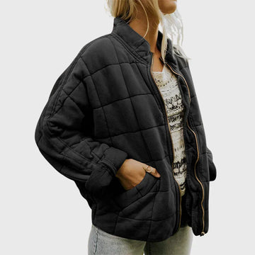 Box Quilted Bomber Jacket