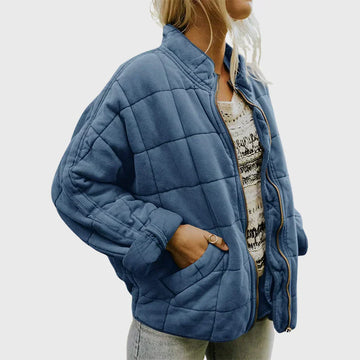 Box Quilted Bomber Jacket
