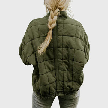 Box Quilted Bomber Jacket