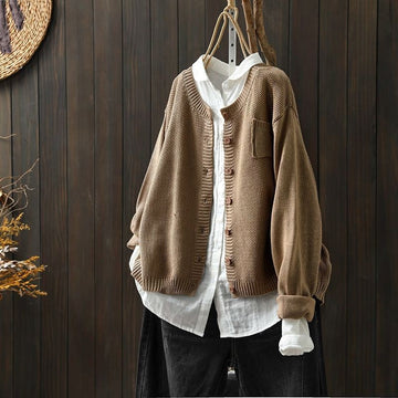 Boxy Crew Neck Cardigan
