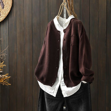 Boxy Crew Neck Cardigan