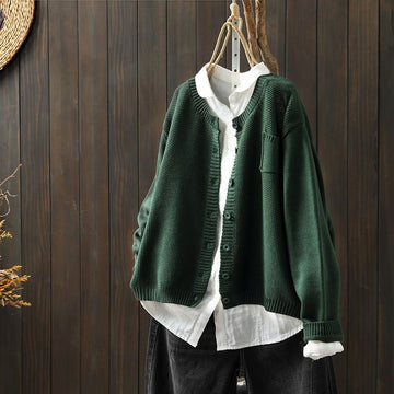 Boxy Crew Neck Cardigan