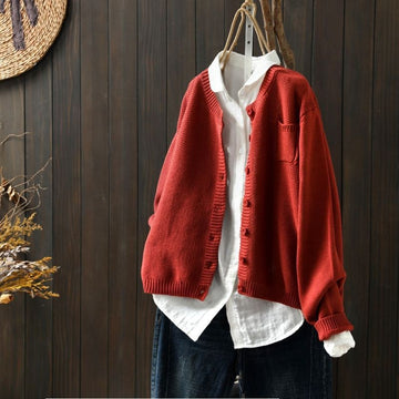 Boxy Crew Neck Cardigan