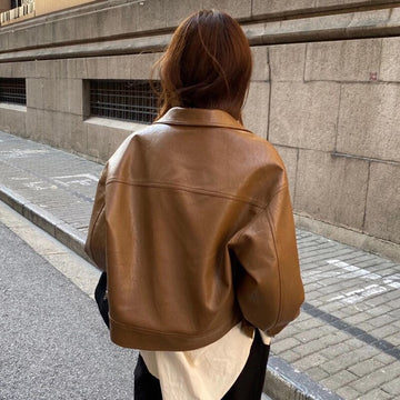 Boxy Faux Leather Jacket