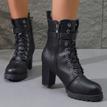 Buckle Lace Up Boots