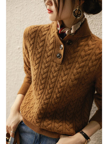 Cable Knit Button Sweater
