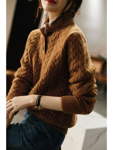 Cable Knit Button Sweater