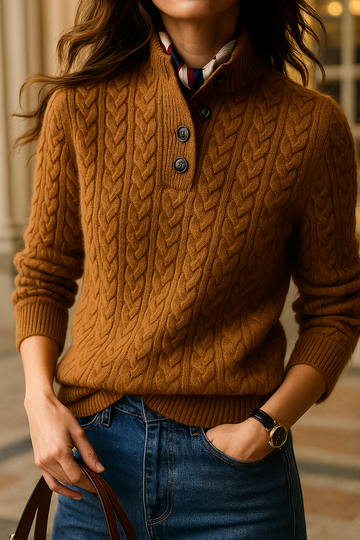 Cable Knit Button Sweater