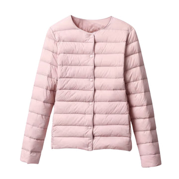 Collarless Quilted Puffer Jacket