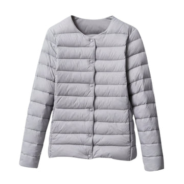 Collarless Quilted Puffer Jacket