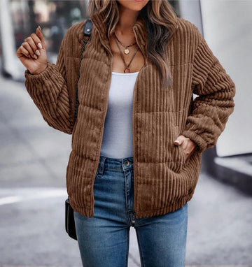 Cord Rib Puffer Jacket