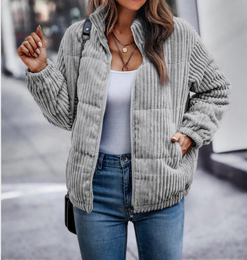 Cord Rib Puffer Jacket