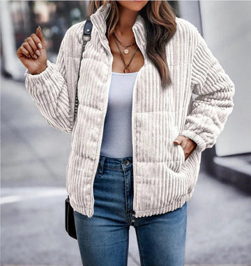 Cord Rib Puffer Jacket
