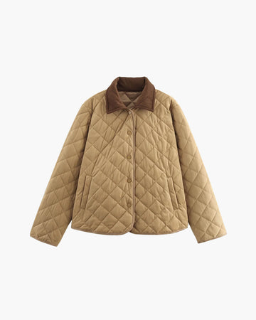 Corduroy Collar Quilted Jacket