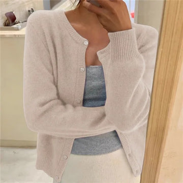 Crew Neck Knit Cardigan