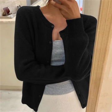 Crew Neck Knit Cardigan