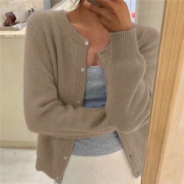 Crew Neck Knit Cardigan