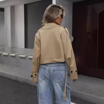 Double Breasted Cropped Trench