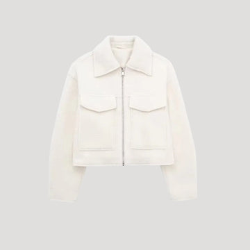Cropped Zip Front Jacket
