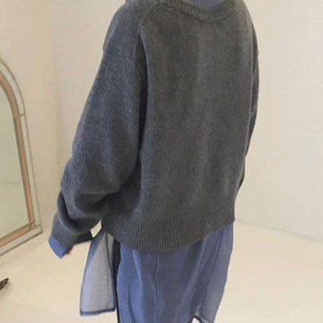 Diagonal Button Knit Cardigan