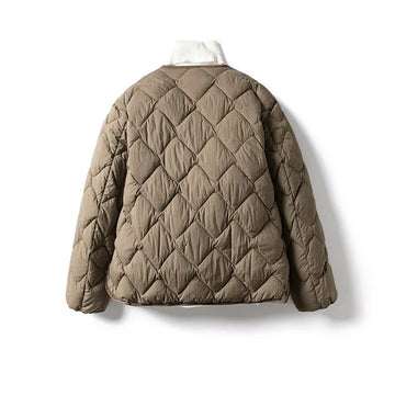 Diamond Quilted V-Neck Jacket