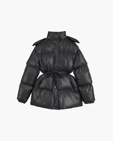 Drawcord Waist Hooded Puffer