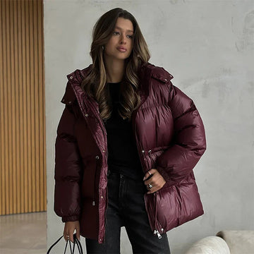 Drawcord Waist Hooded Puffer