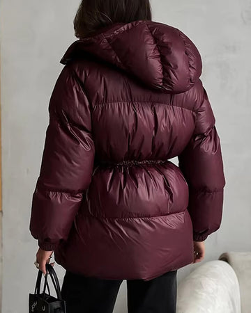 Drawcord Waist Hooded Puffer