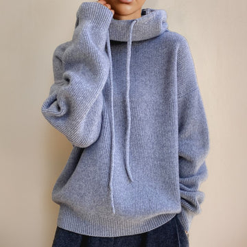 Drawstring Cowl Knit Sweater