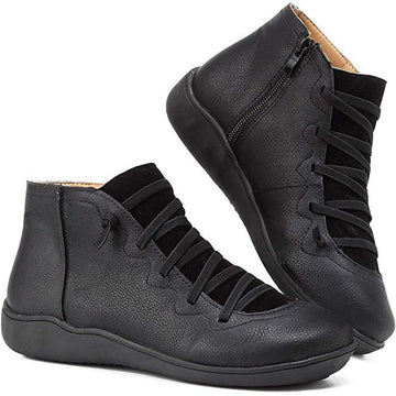 Elastic Lace Ankle Boots