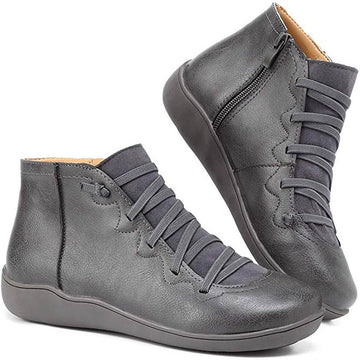 Elastic Lace Ankle Boots
