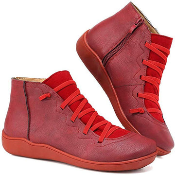 Elastic Lace Ankle Boots