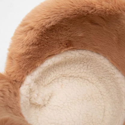 Close up of the sherpa lining inside the bucket hat