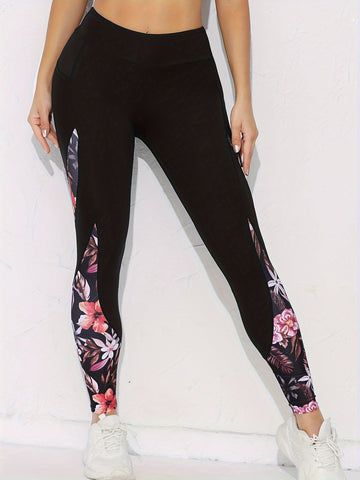 Floral Panel Leggings