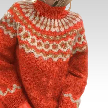 Funnel Neck Yoke Sweater