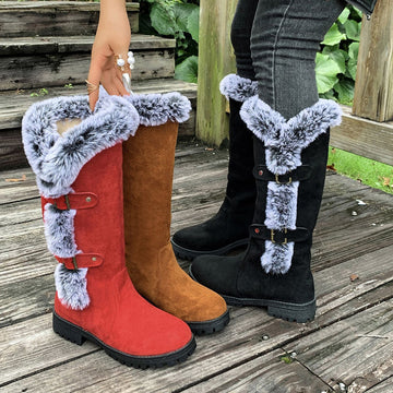 Fur Cuff Knee Boots