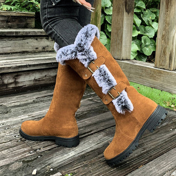 Fur Cuff Knee Boots