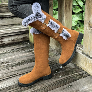 Fur Cuff Knee Boots