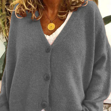 Fuzzy V-Neck Cardigan