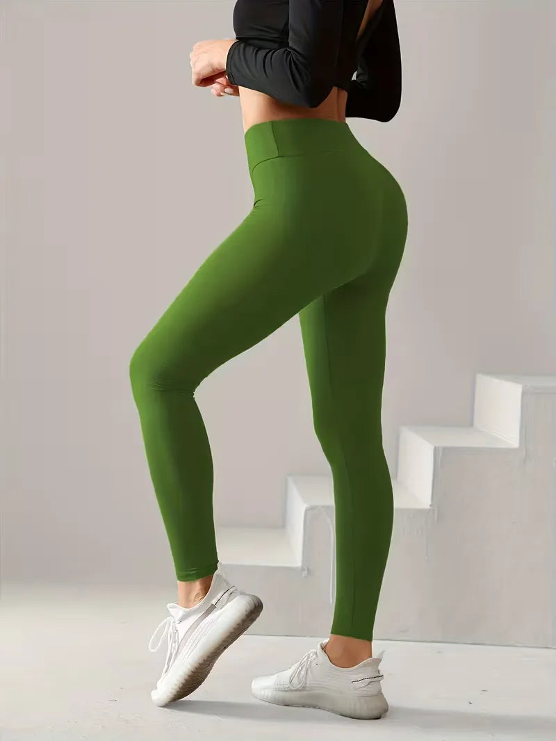 High Waist Seamed Leggings in Light Pink | Valenira