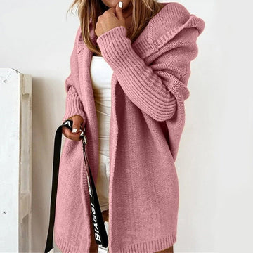 Hooded Batwing Knit Cardigan
