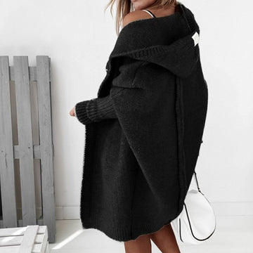 Hooded Batwing Knit Cardigan